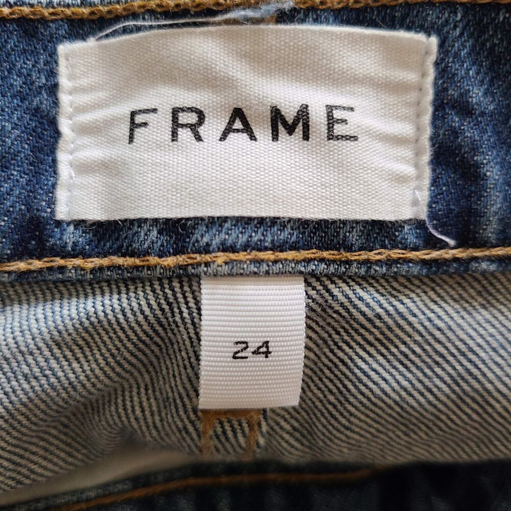 FRAME Mosaic Flare Short Mesa Wash Released Hem 100% Cotton MLFSH385 Women's 24 - Picture 8 of 11